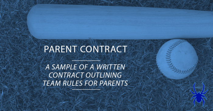 Youth Baseball Parent Contract