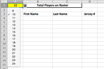 Baseball Roster Template