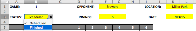 Youth Baseball Lineup Template